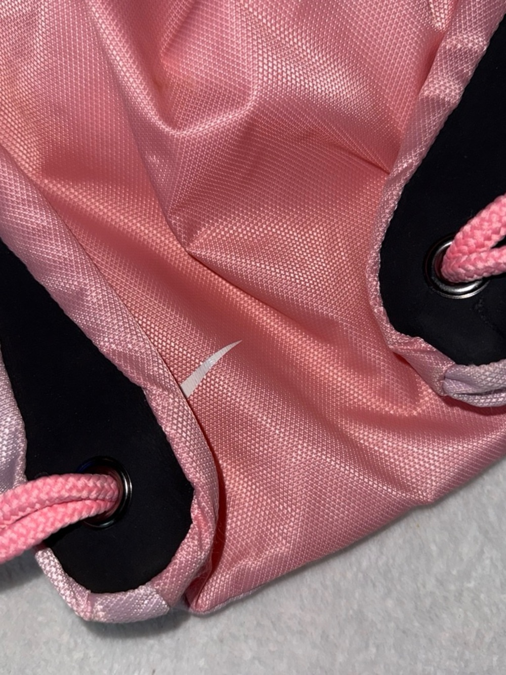 Nike Light Pink Drawstring Tote with White Swoosh - Picture 4 of 5